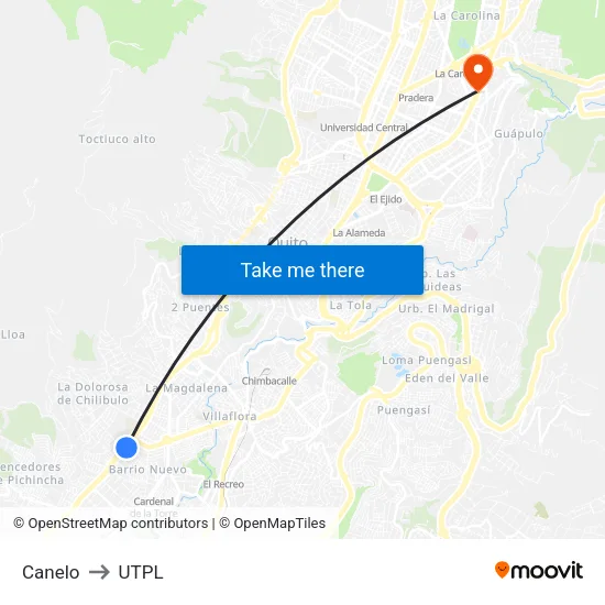 Canelo to UTPL map