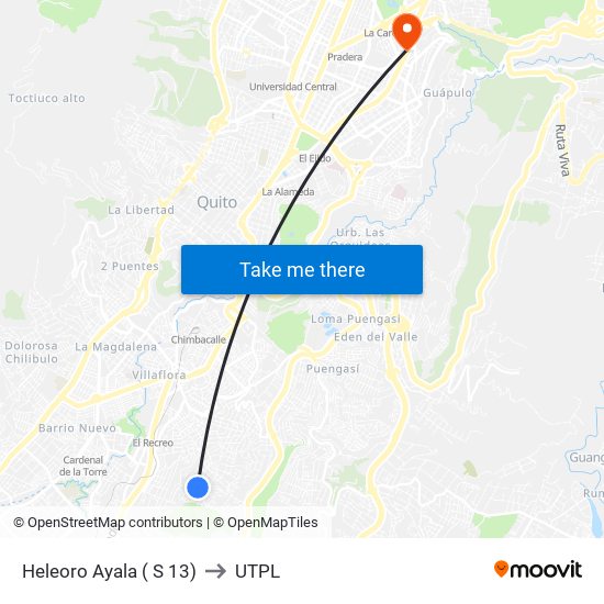 Heleoro Ayala ( S 13) to UTPL map