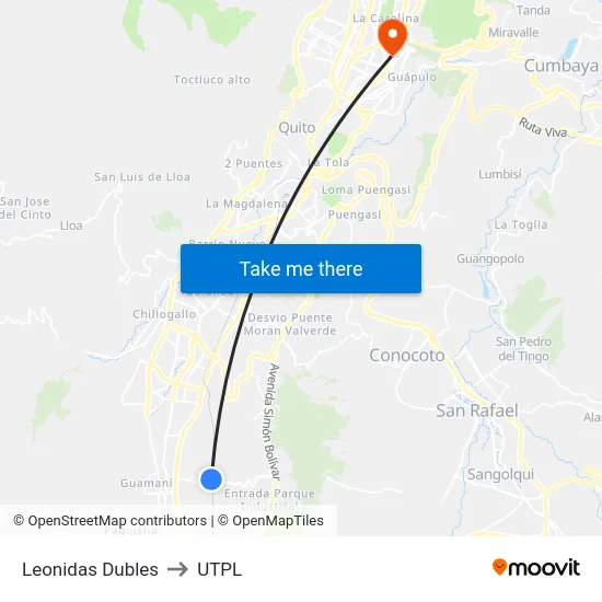 Leonidas Dubles to UTPL map