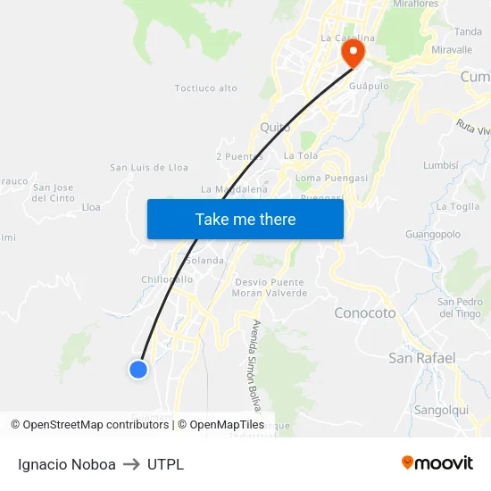 Ignacio Noboa to UTPL map