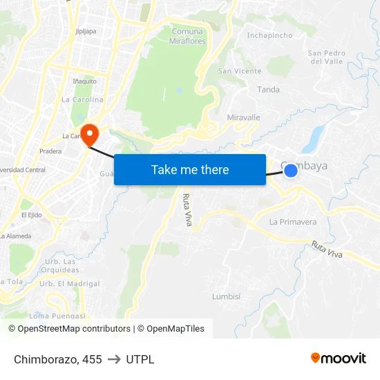 Chimborazo, 455 to UTPL map