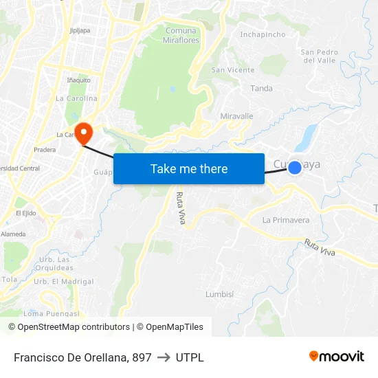 Francisco De Orellana, 897 to UTPL map
