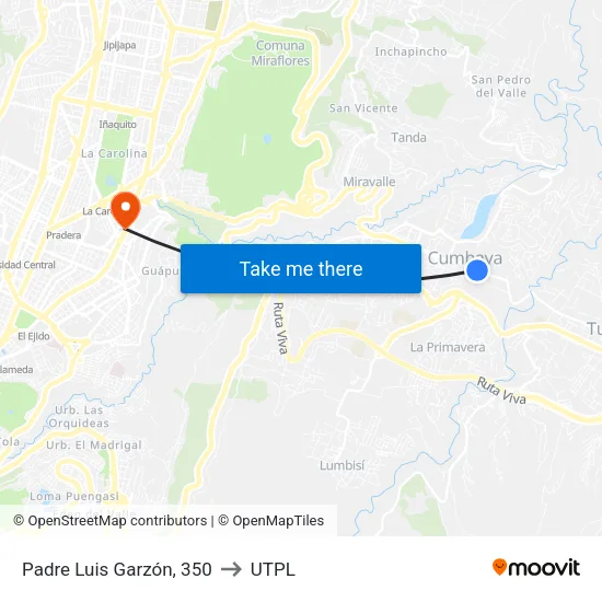Padre Luis Garzón, 350 to UTPL map