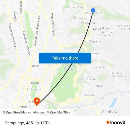 Carapungo, 485 to UTPL map