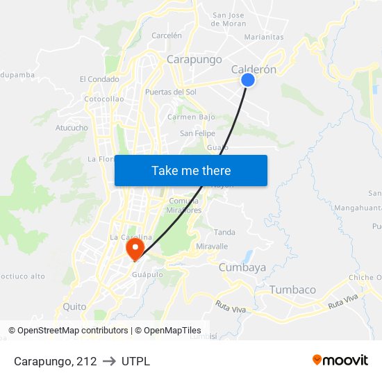 Carapungo, 212 to UTPL map