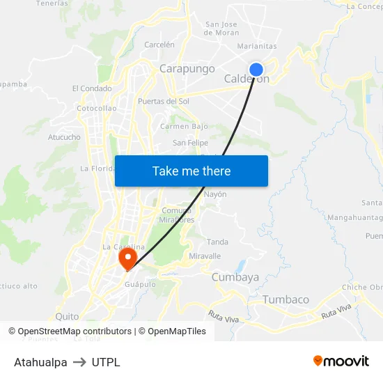 Atahualpa to UTPL map