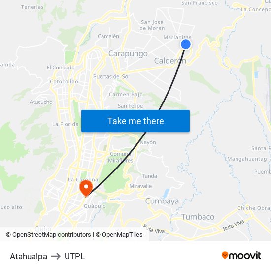 Atahualpa to UTPL map