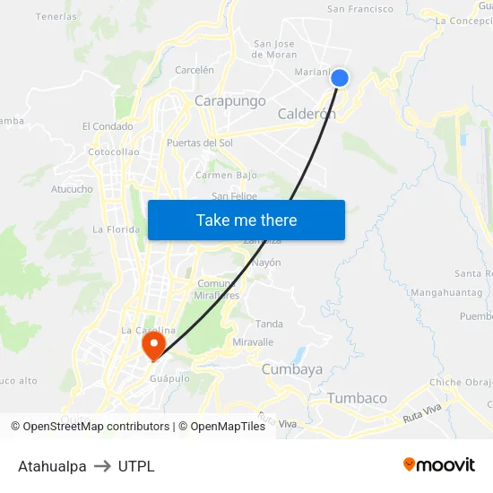 Atahualpa to UTPL map