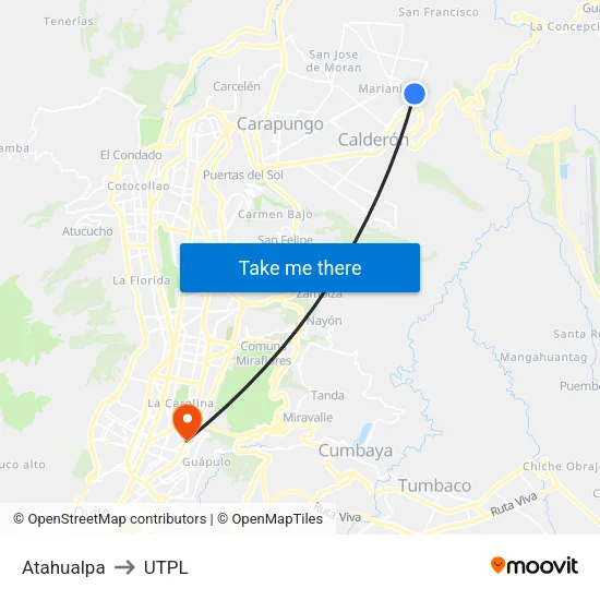 Atahualpa to UTPL map