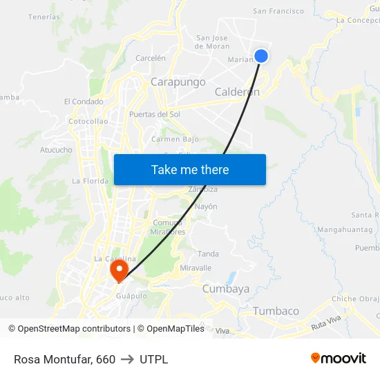 Rosa Montufar, 660 to UTPL map