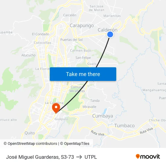 José Miguel Guarderas, S3-73 to UTPL map