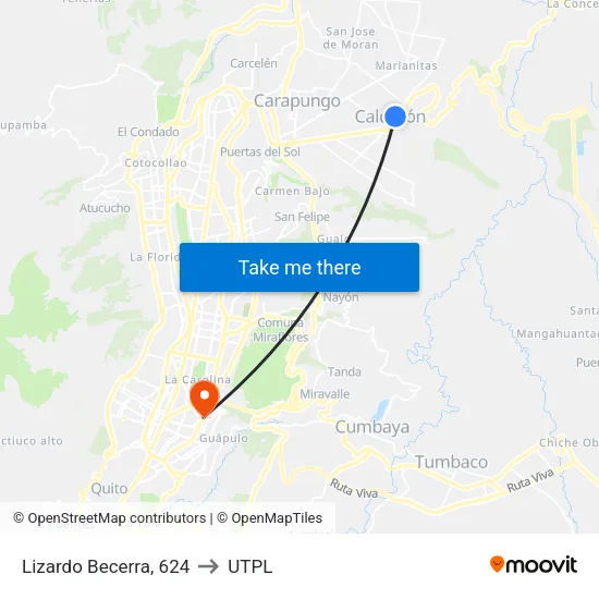 Lizardo Becerra, 624 to UTPL map