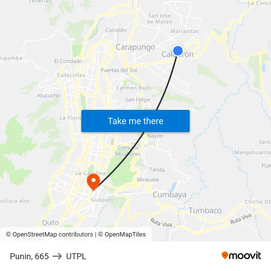 Punin, 665 to UTPL map