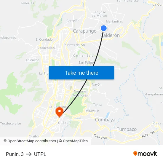 Punin, 3 to UTPL map