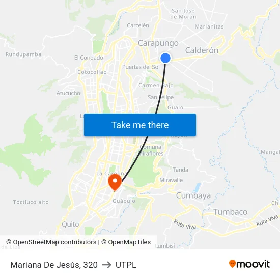 Mariana De Jesús, 320 to UTPL map