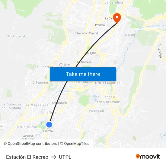 Estación El Recreo to UTPL map