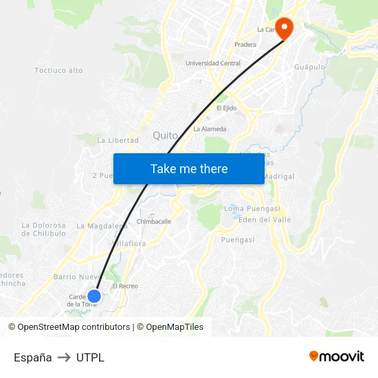 España to UTPL map