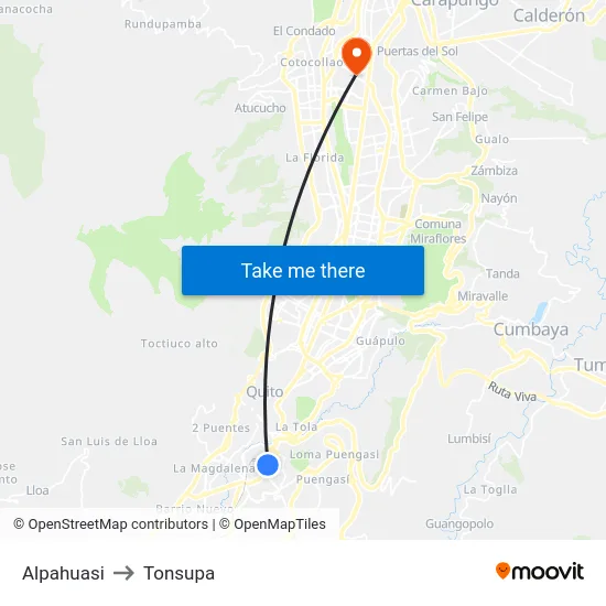 Alpahuasi to Tonsupa map