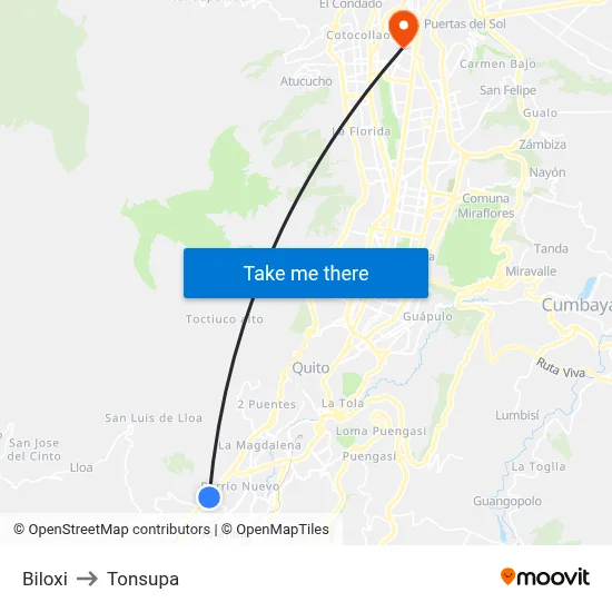 Biloxi to Tonsupa map
