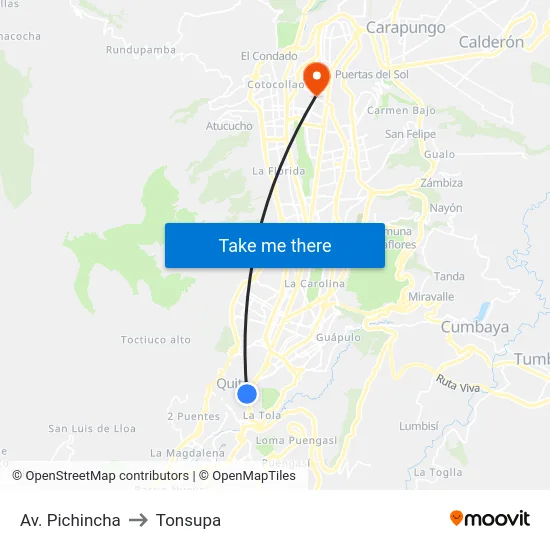 Av. Pichincha to Tonsupa map