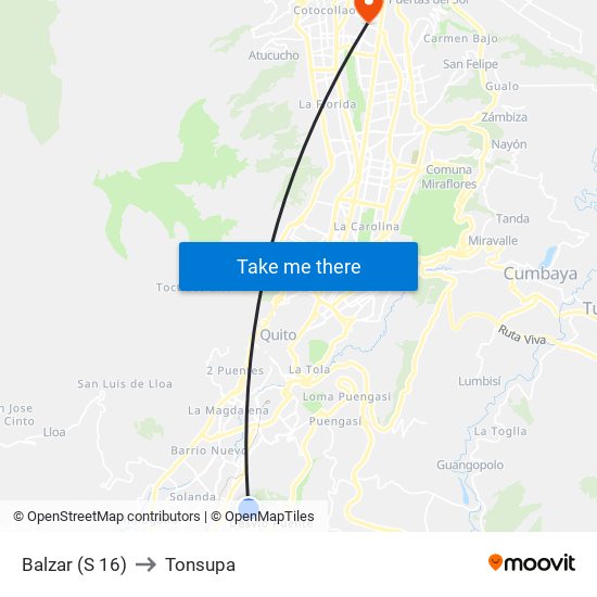 Balzar (S 16) to Tonsupa map