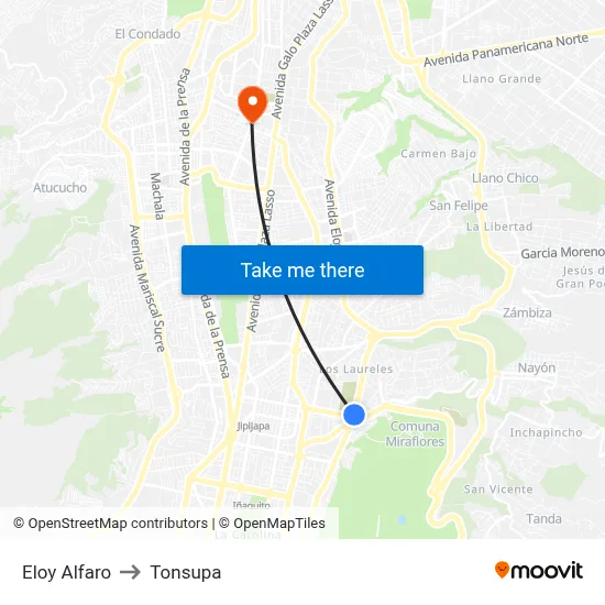 Eloy Alfaro to Tonsupa map