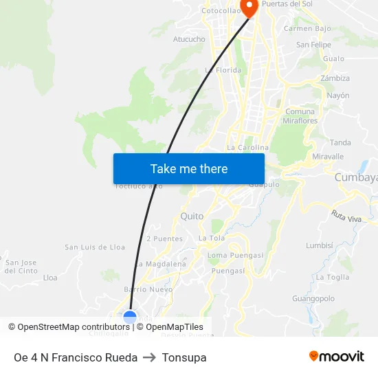 Oe 4 N  Francisco Rueda to Tonsupa map