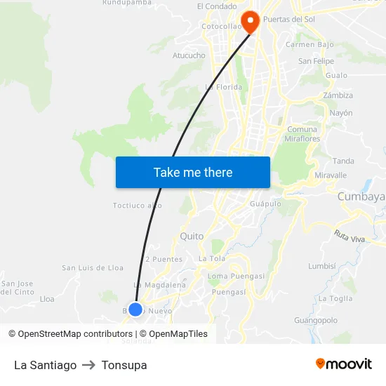 La Santiago to Tonsupa map