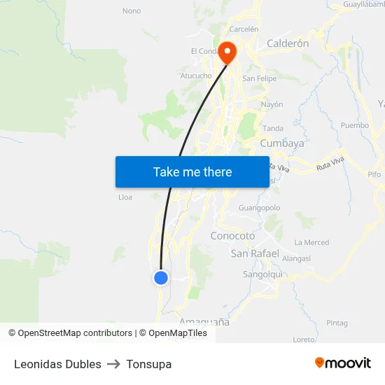 Leonidas Dubles to Tonsupa map