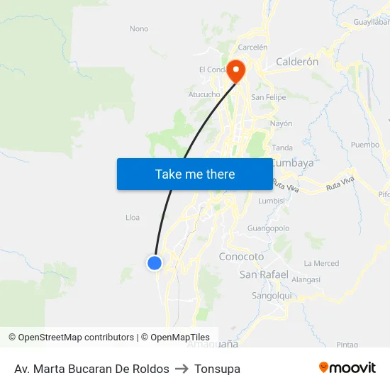 Av. Marta Bucaran De Roldos to Tonsupa map