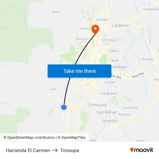 Hacienda El Carmen to Tonsupa map
