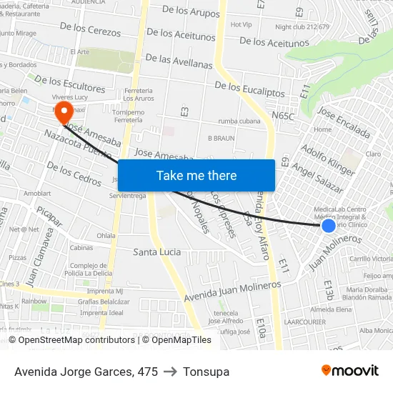 Avenida Jorge Garces, 475 to Tonsupa map