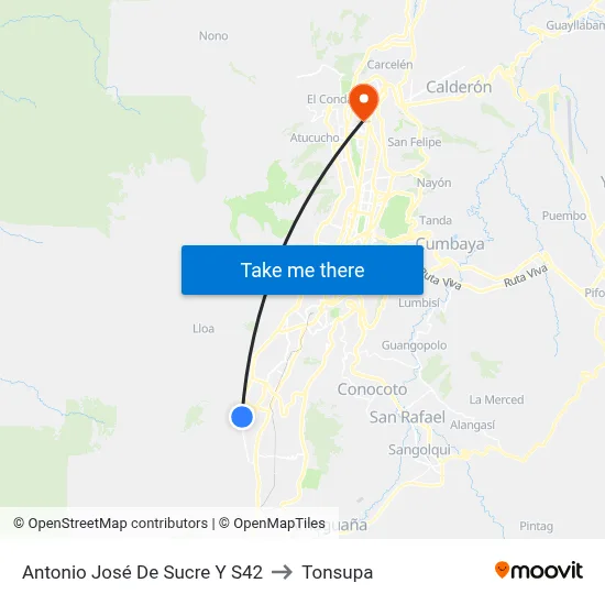 Antonio José De Sucre Y S42 to Tonsupa map