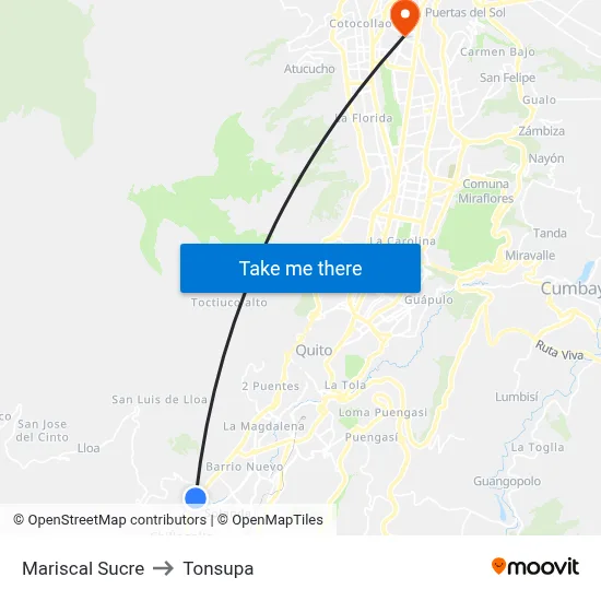 Mariscal Sucre to Tonsupa map