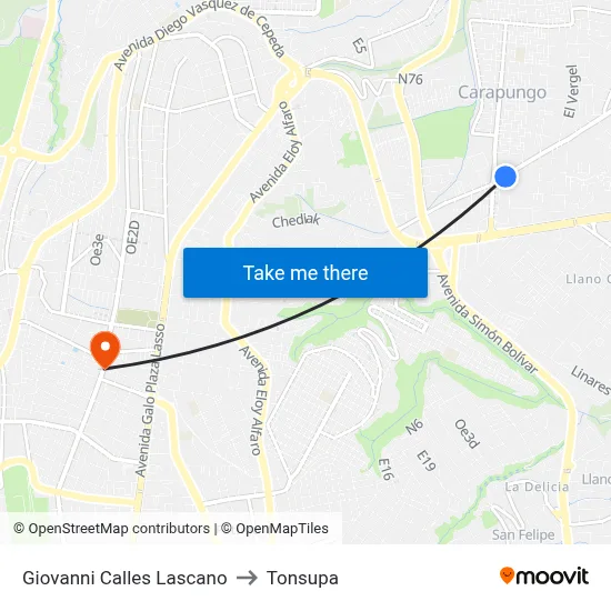 Giovanni Calles Lascano to Tonsupa map