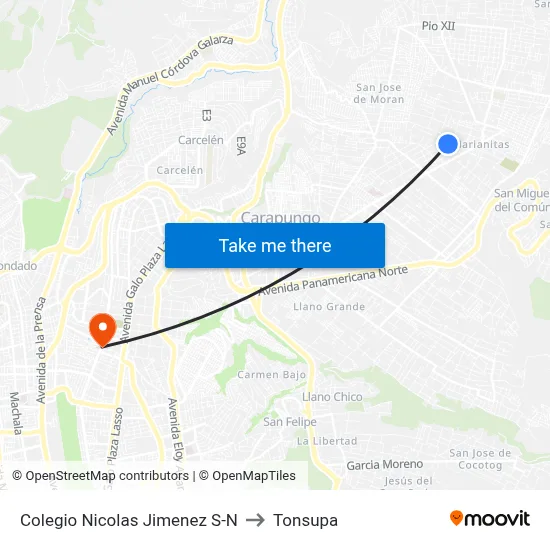 Colegio Nicolas Jimenez S-N to Tonsupa map