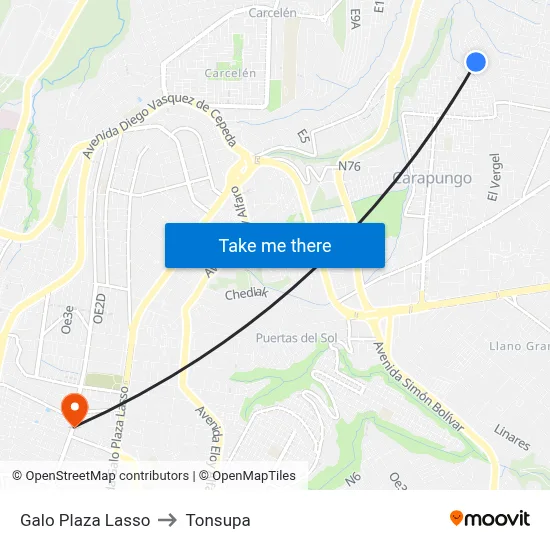 Galo Plaza Lasso to Tonsupa map