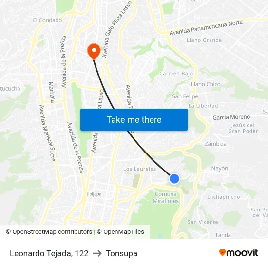 Leonardo Tejada, 122 to Tonsupa map