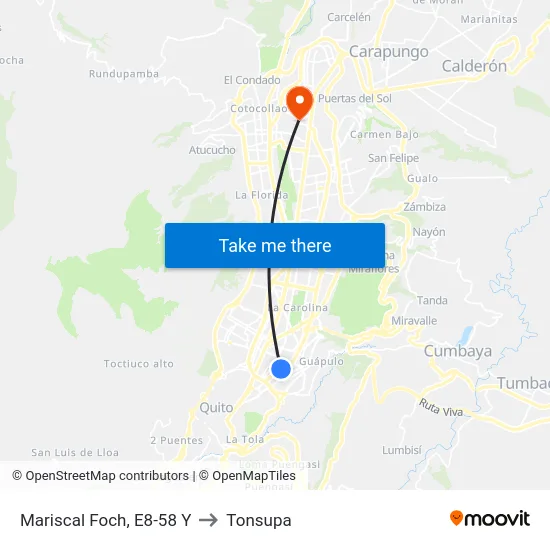 Mariscal Foch, E8-58 Y to Tonsupa map