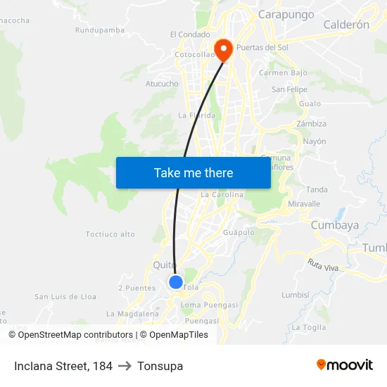 Inclana Street, 184 to Tonsupa map
