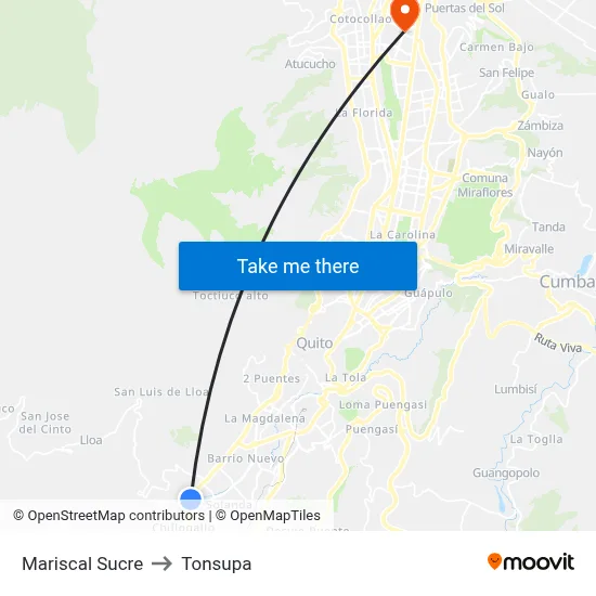 Mariscal Sucre to Tonsupa map
