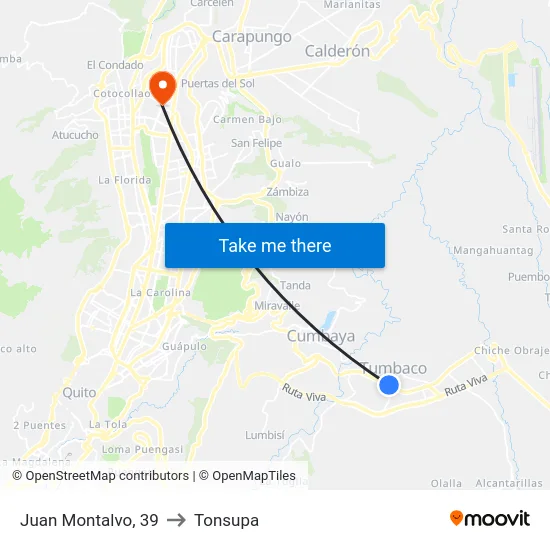 Juan Montalvo, 39 to Tonsupa map