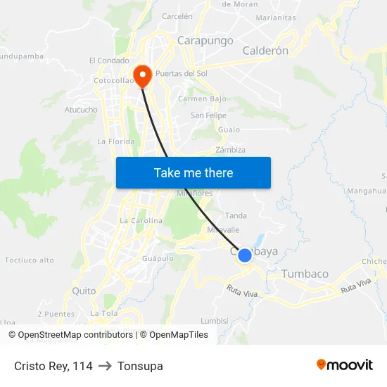 Cristo Rey, 114 to Tonsupa map
