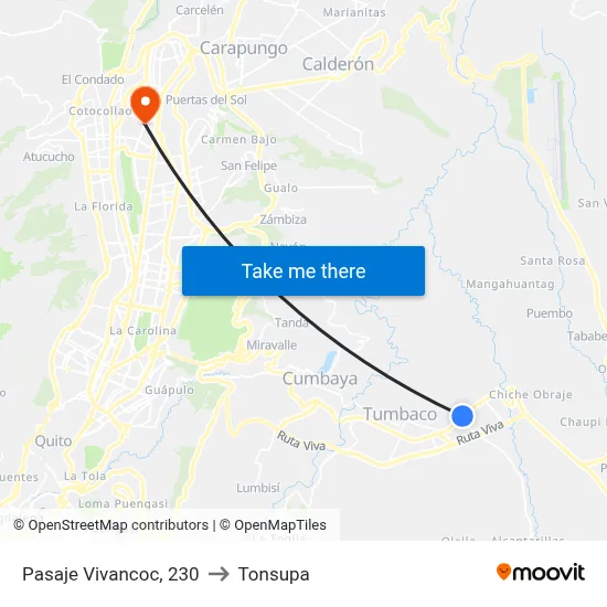 Pasaje Vivancoc, 230 to Tonsupa map
