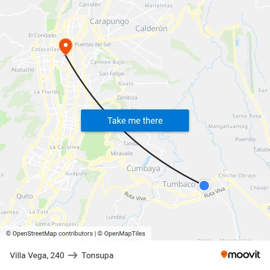 Villa Vega, 240 to Tonsupa map