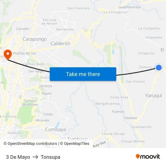 3 De Mayo to Tonsupa map