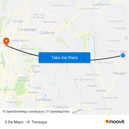 3 De Mayo to Tonsupa map