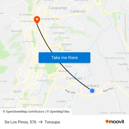 De Los Pinos, 576 to Tonsupa map