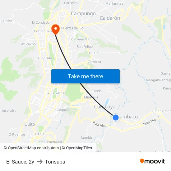 El Sauce, 2y to Tonsupa map