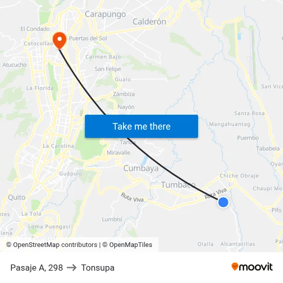 Pasaje A, 298 to Tonsupa map